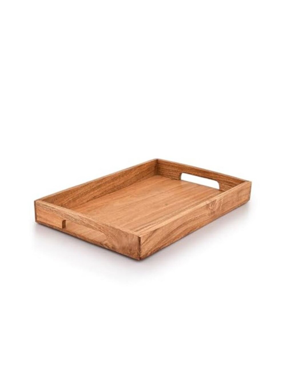 Acacia Wood Serving Tray with Handles,Wooden Tray, Snack Tray, Breakfast Tray